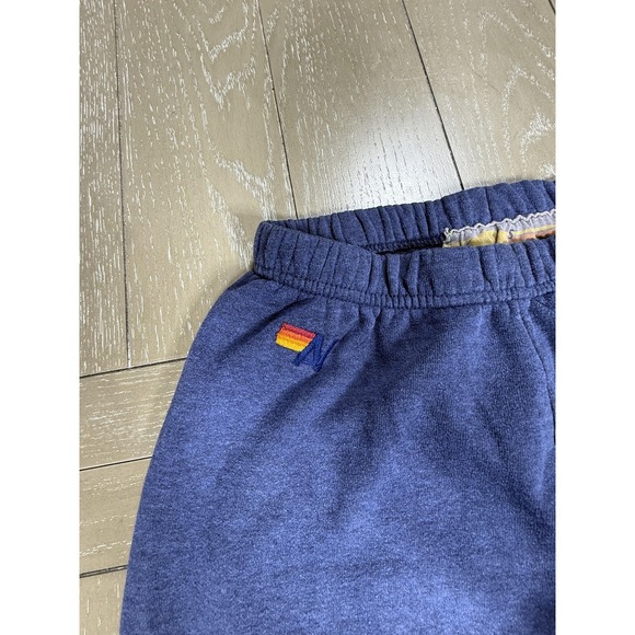 Aviator Nation Sweatpants Womens Blue Fleece Smiley Face Graphic Joggers - Picture 5 of 11